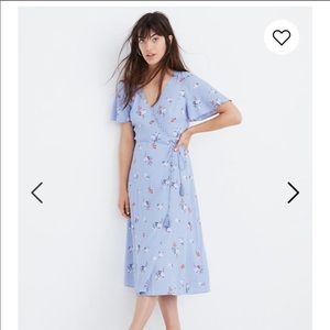 Madewell Blue Aloha Midi Dress